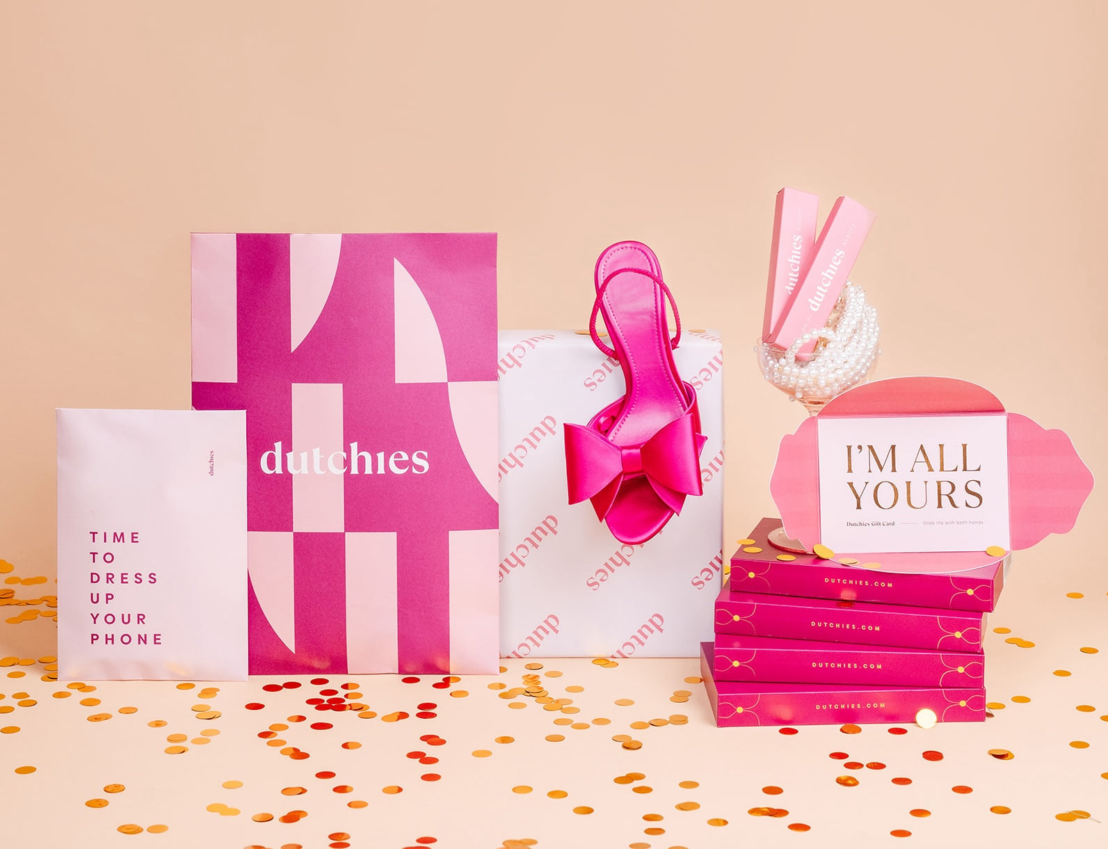 Colorful collection of gifts and accessories for Bundle & Save, featuring stylish phone cases and decorative items.