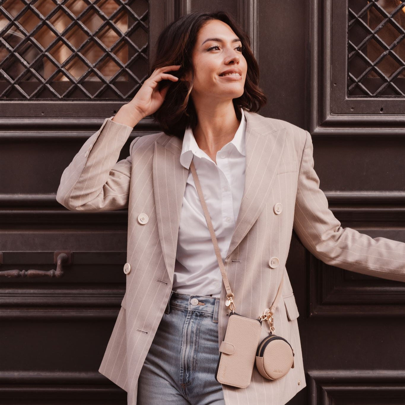 Mini Telefoontasje Emma | Beige