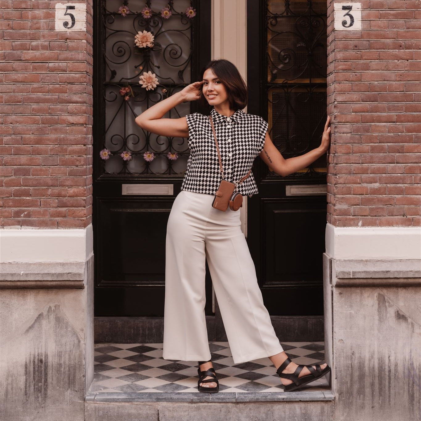 Phone Strap | Slimline Studs | Brown