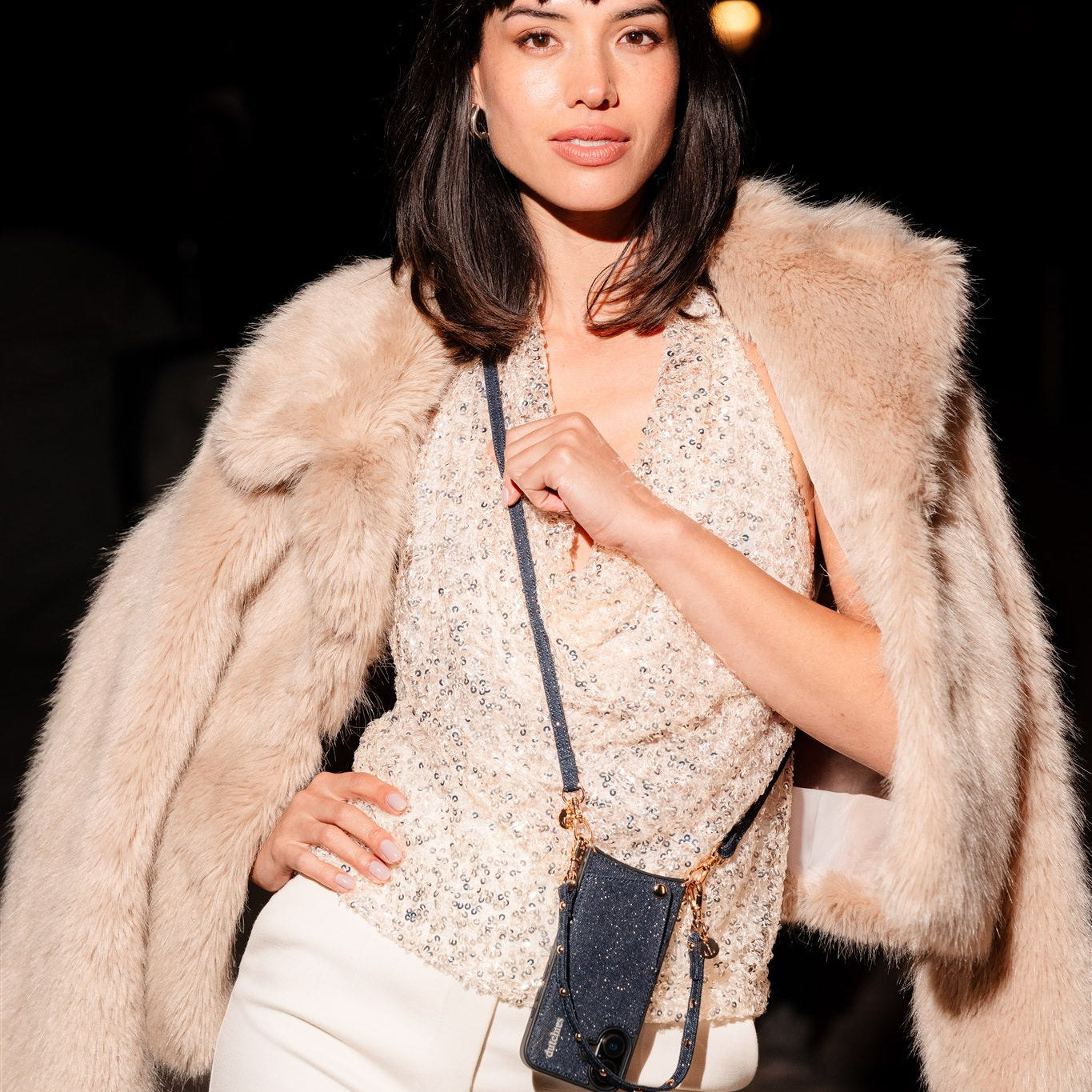 Phone strap | Slimline | Denim Glitter