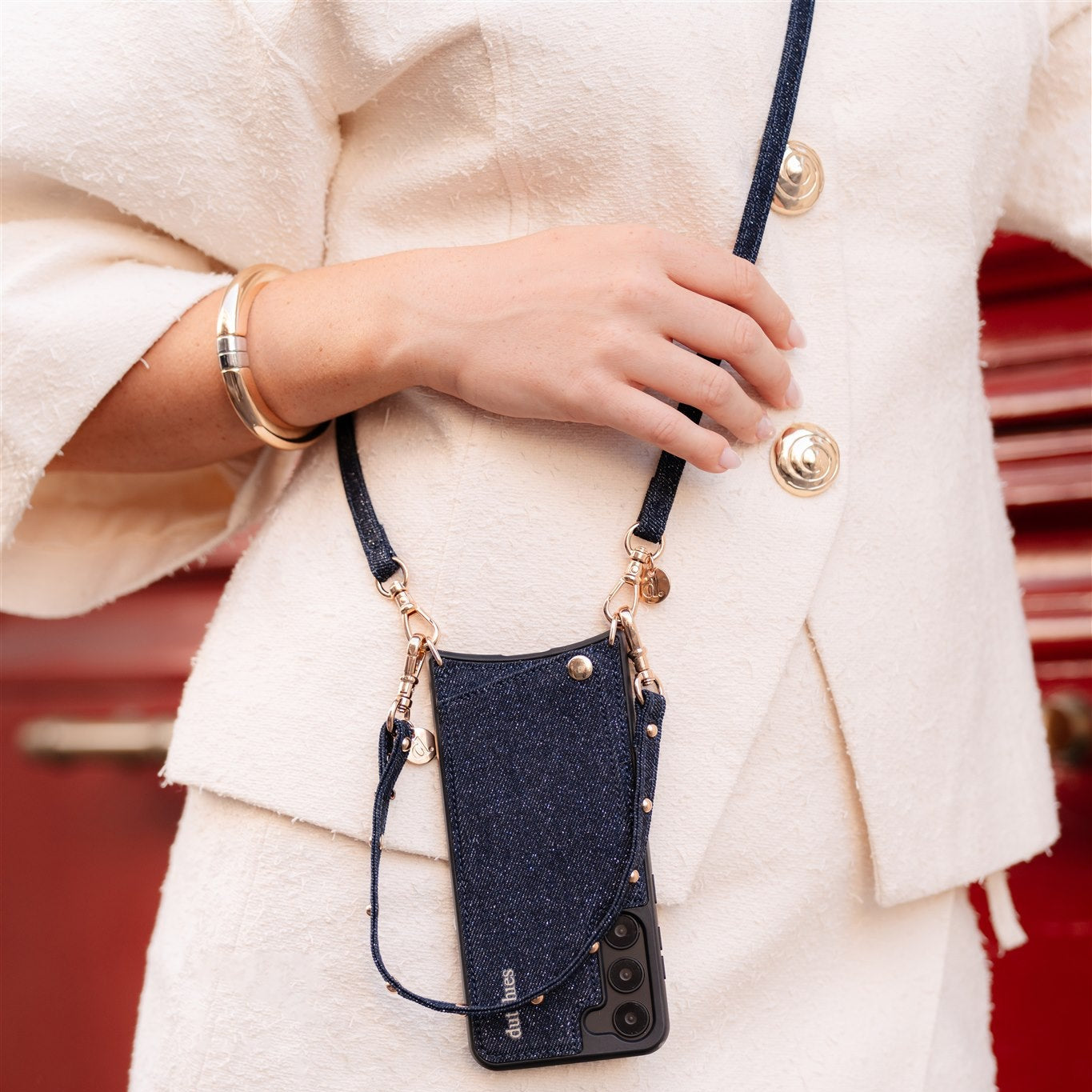 Ciondolo per telefono | Slimline Studs | Denim Glitter