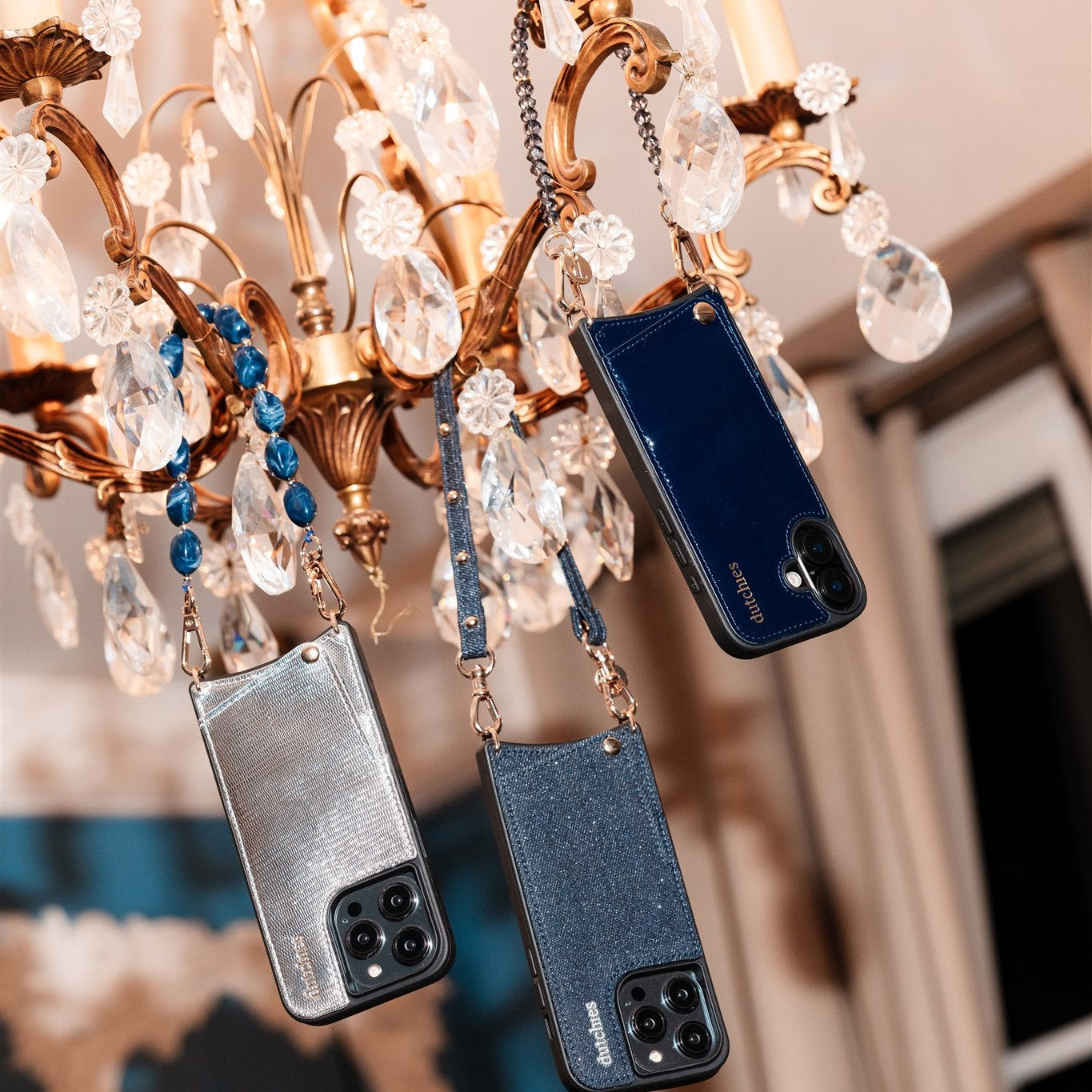 Ciondolo per telefono | Slimline Studs | Denim Glitter