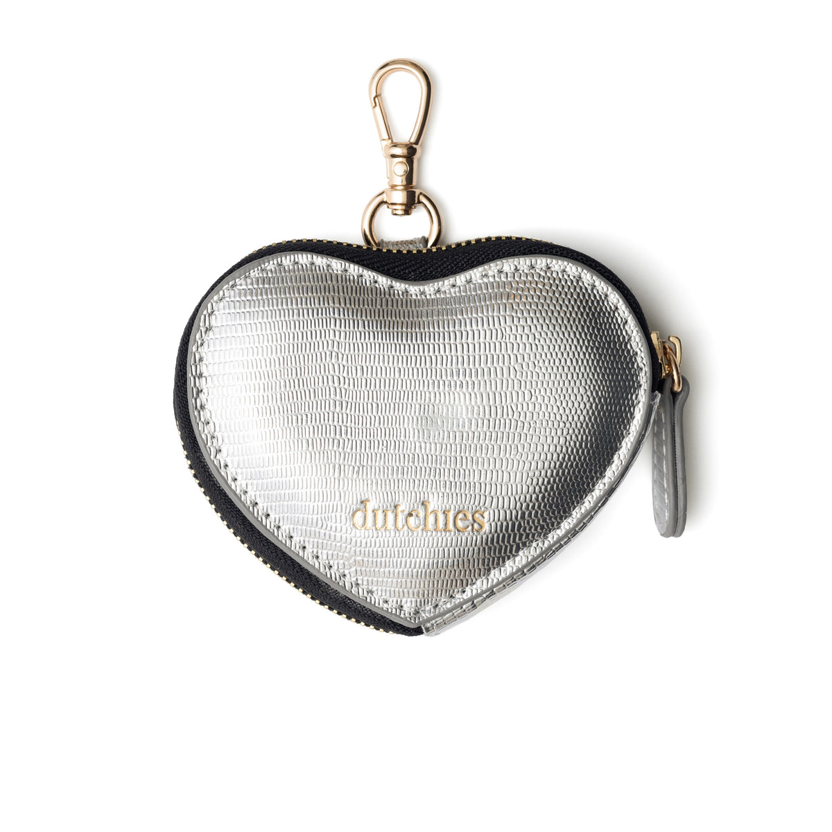 Mini Phone Bag Sarah | Silvy in heart-shaped silver leather, perfect for storing essentials on the go.