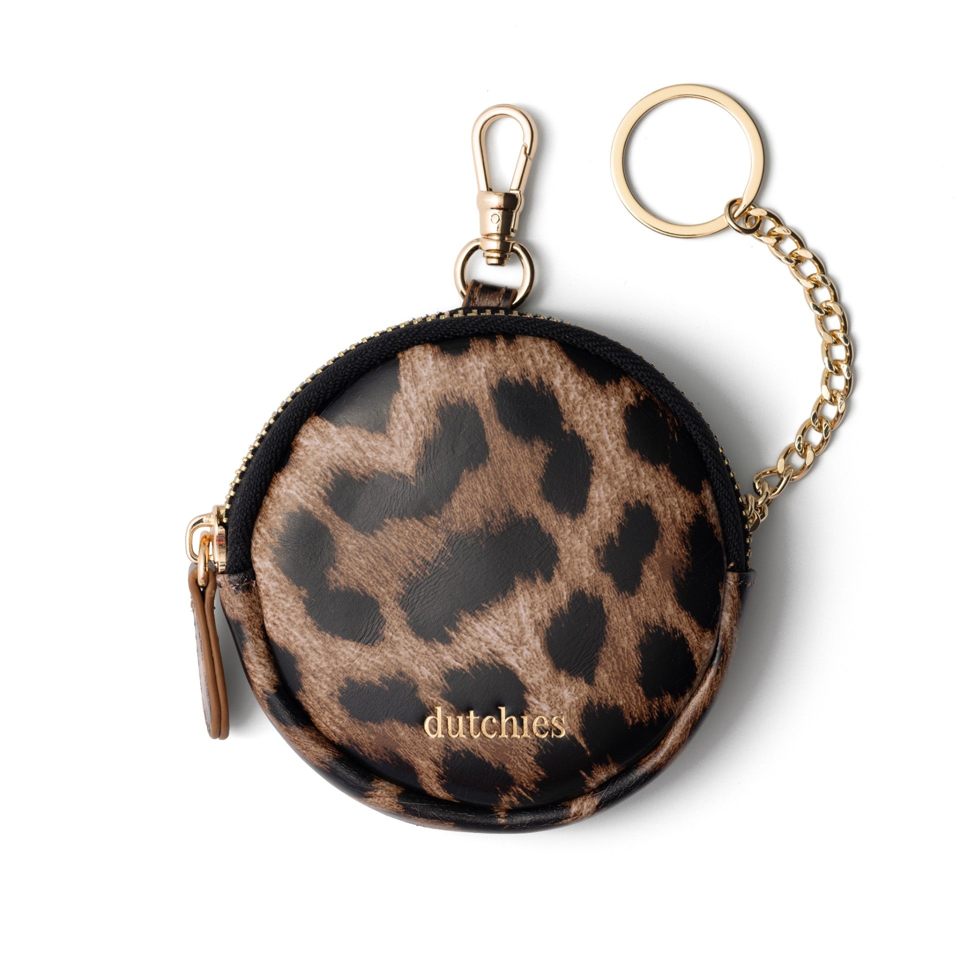 Mini Phone Bag Emma | Leopard round pouch in a chic leopard print, perfect for storing essentials on the go.