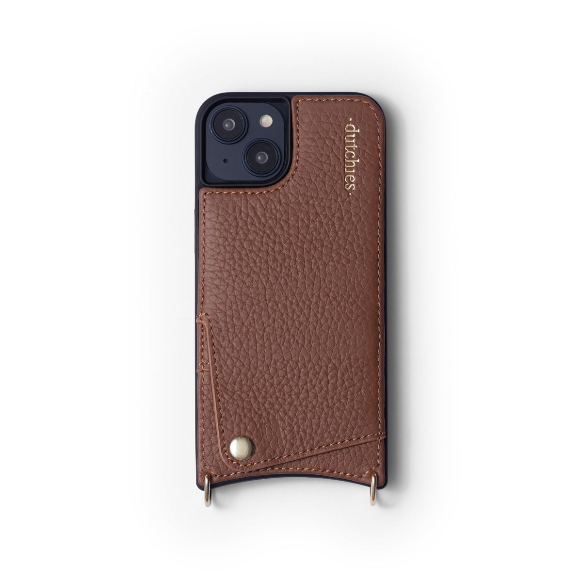 iPhone Case | Brown with cardholder made from genuine leather and premium metal finishes.