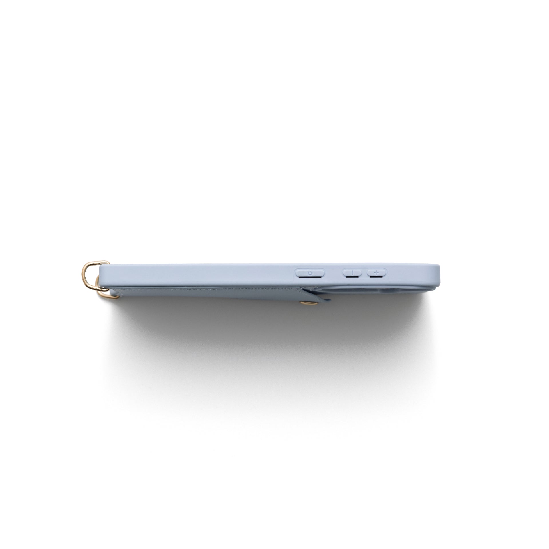 Samsung Case | Blue shown from the side, showcasing its sleek design and metal finishes.