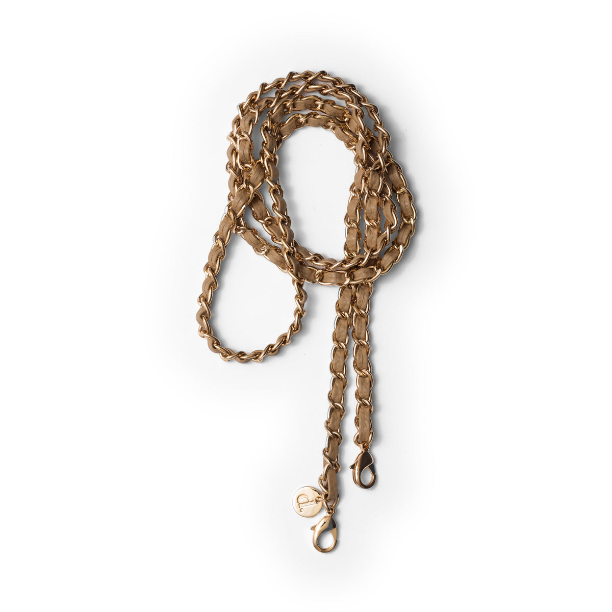 Phone Chain | Italian | Beige - Chic golden phone chain for stylish outfits and Dutchies cases.