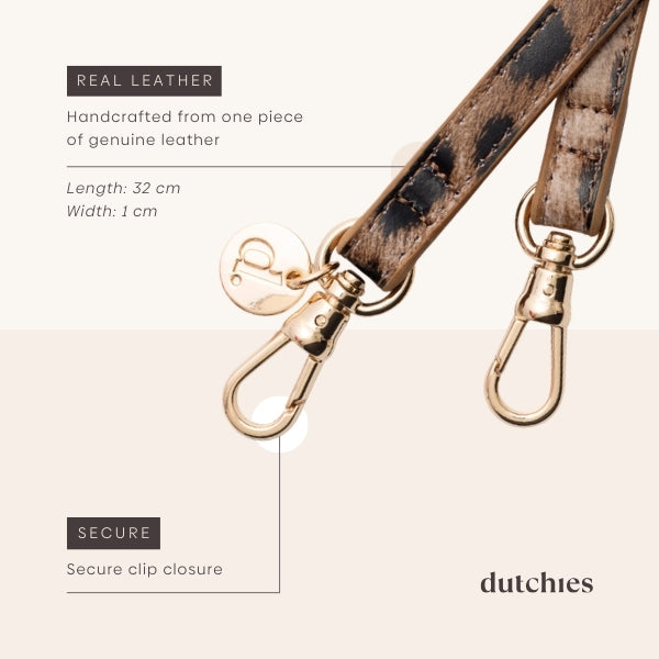 Luxury set | Samsung | Leopard - real leather strap with secure clip closure details.