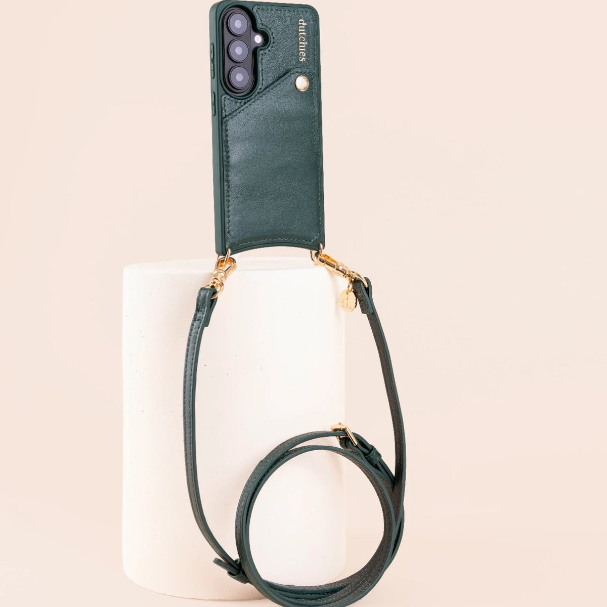 Classic Set | Samsung | Forest Green - Stylish leather phone case with strap, perfect for practicality and modern elegance.