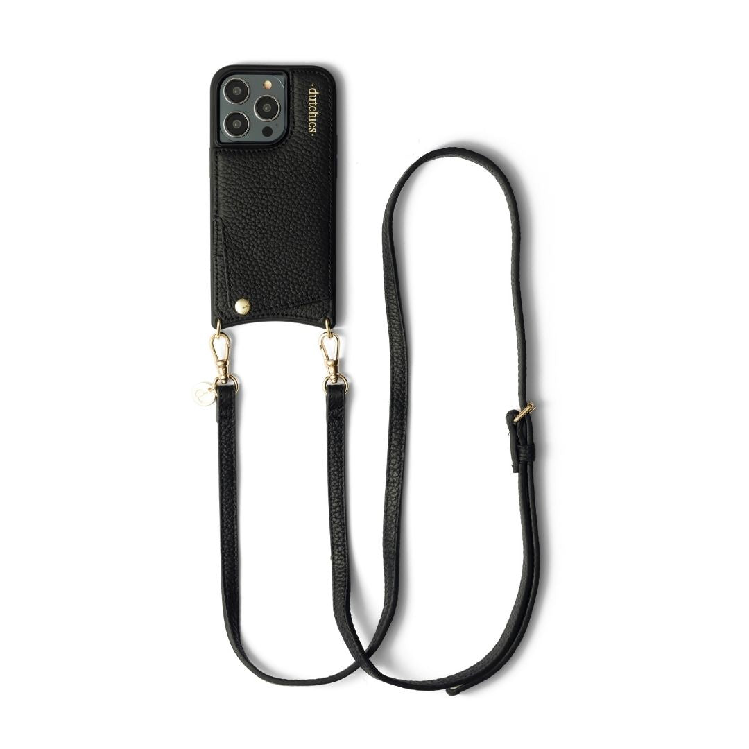 Leather iPhone Case Leather Phone Strap Black Dutchies