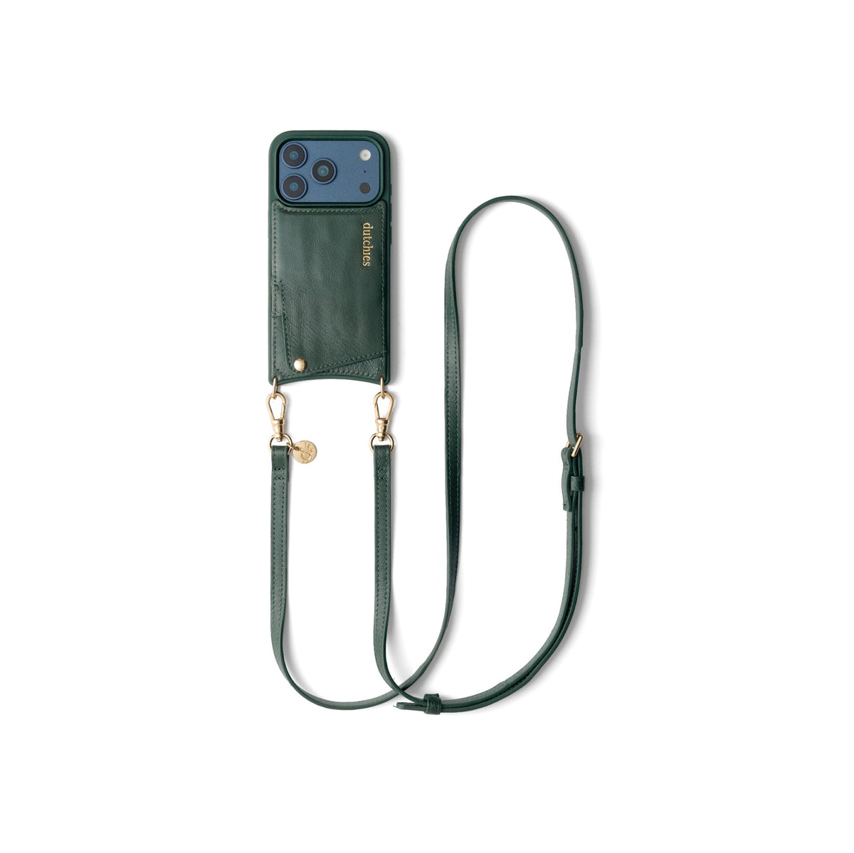 Classic Set | iPhone | Forest Green - Stylish phone case and strap in elegant forest green leather.