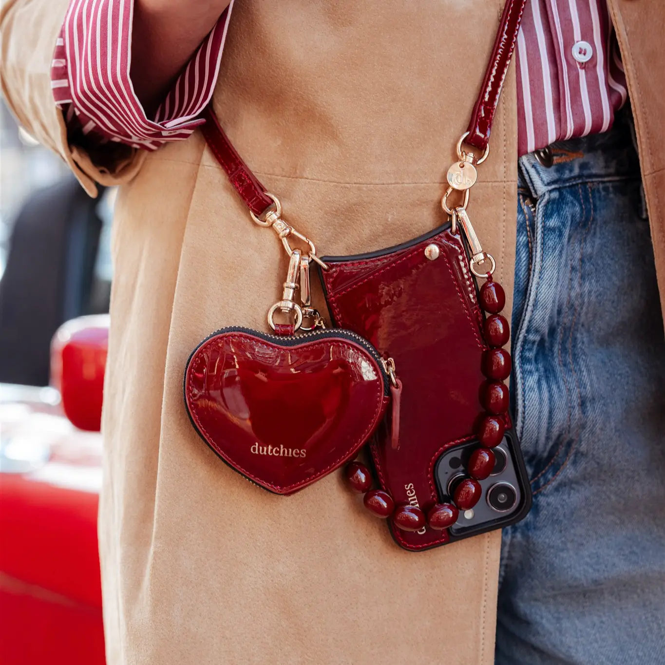 Mini Phone Bag Sarah | Gloss Red