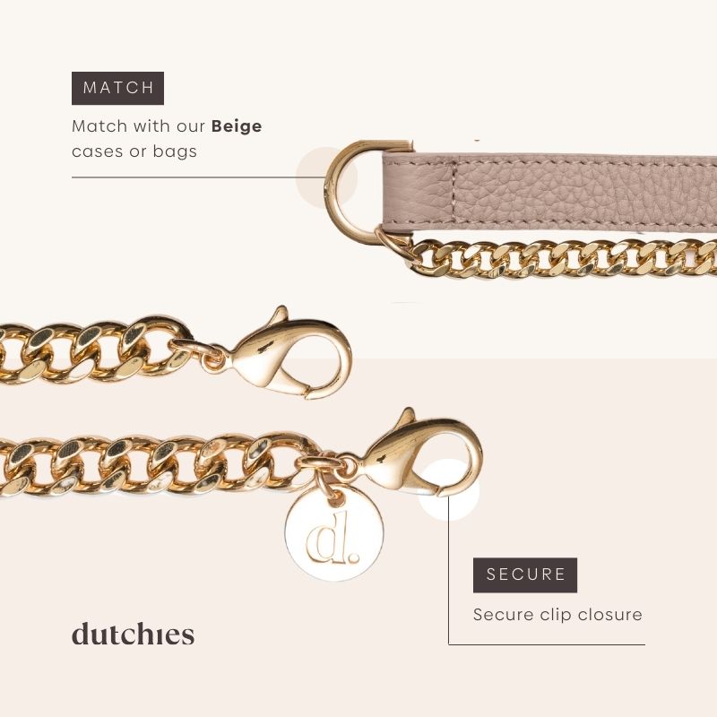 French Chain Set | iPhone Wallet | Beige