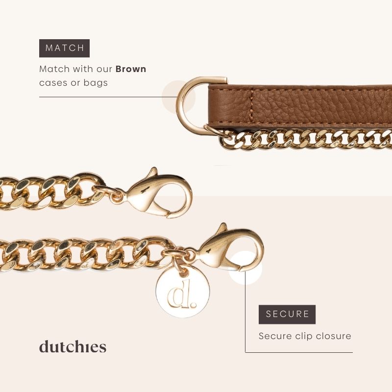 Französisches Kettenset | iPhone Etui | Braun