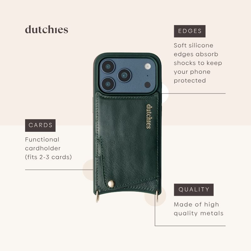 Classic Set | iPhone | Forest Green - Stylish phone case with functional cardholder and quality materials.