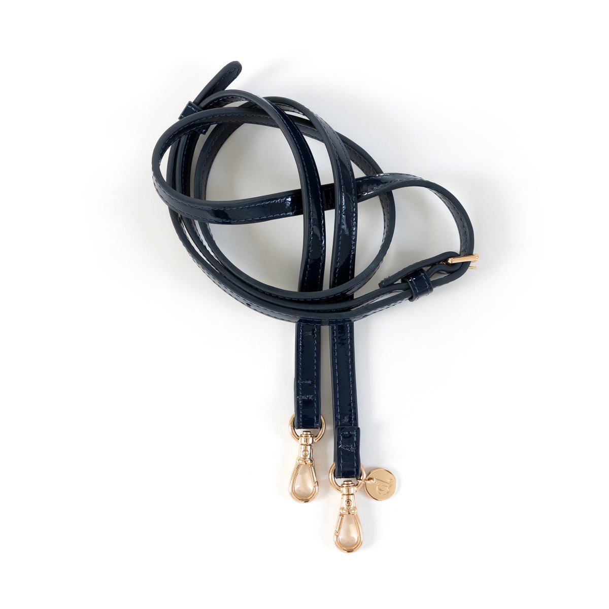 Phone strap | Slimline | Gloss Navy, stylish and practical navy strap with gold clips, perfect for keeping hands free.