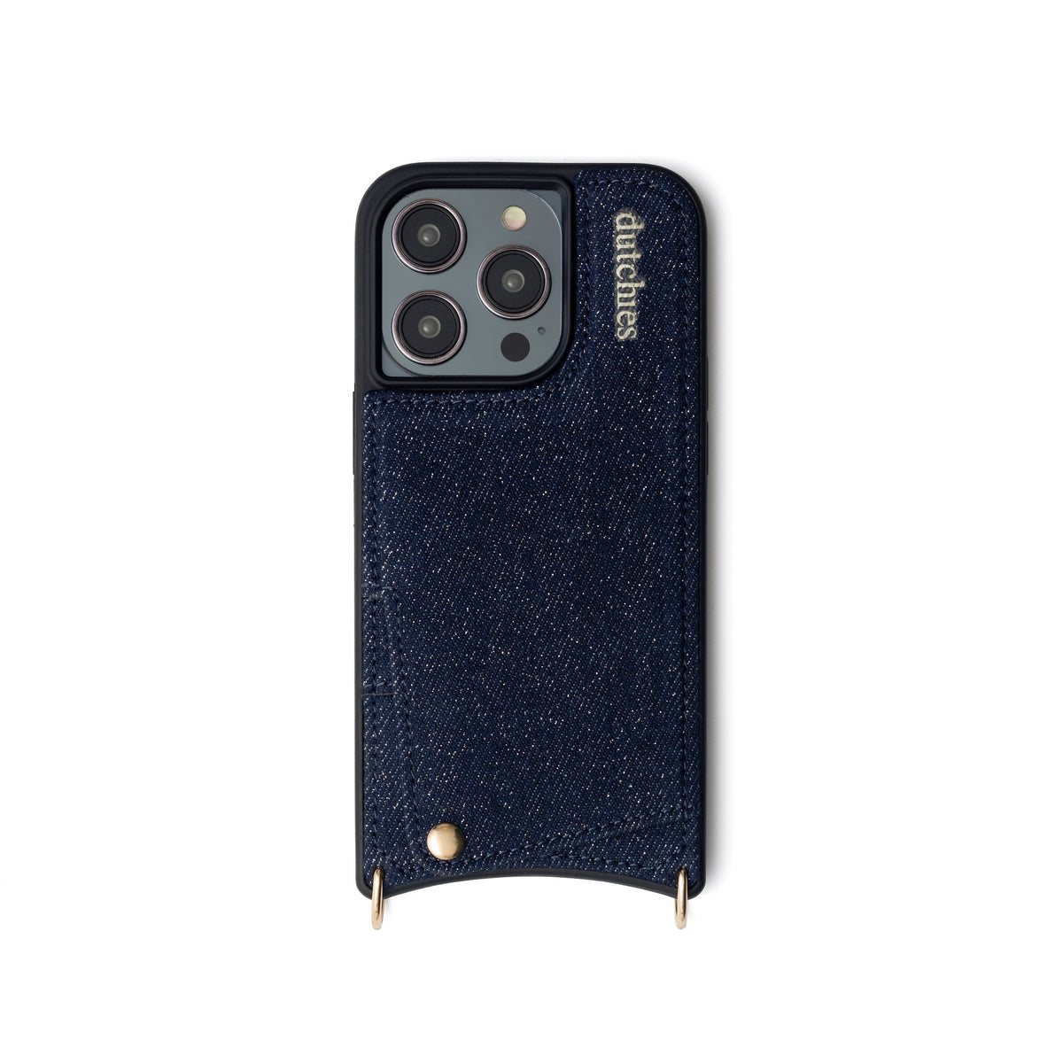 iPhone Case | Denim Glitter with cardholder, handcrafted from genuine cotton and featuring premium finishes.