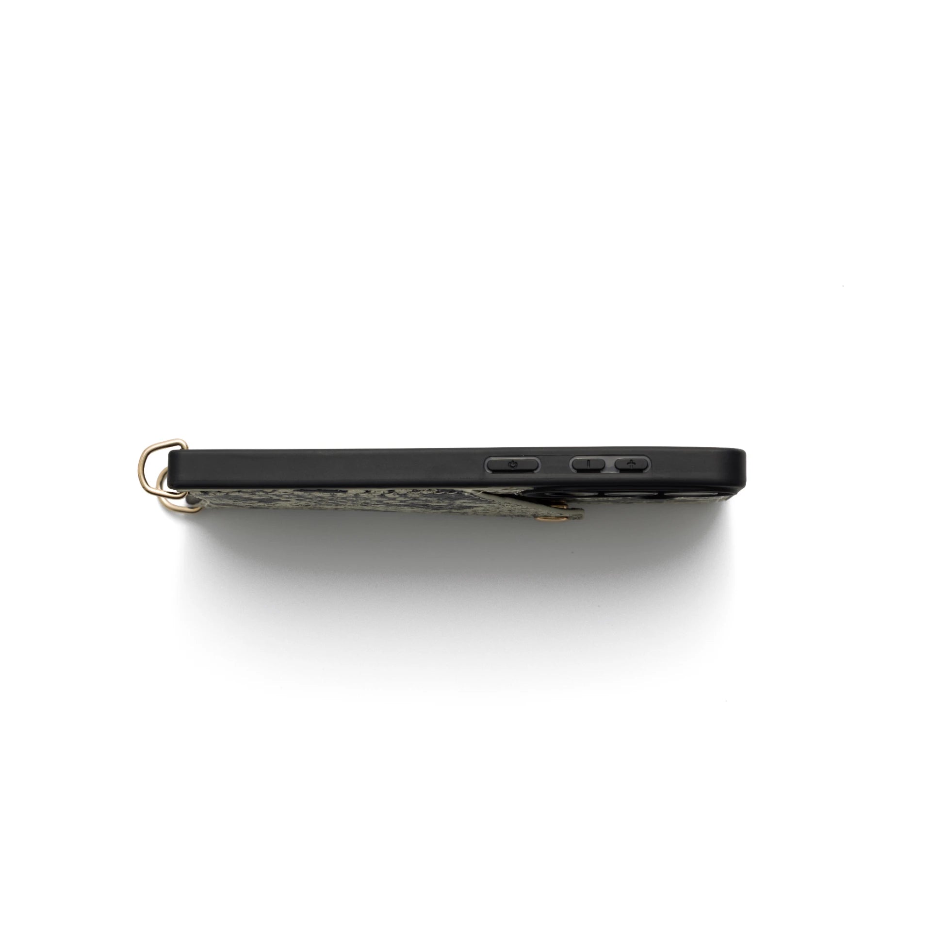 Samsung Case | Snake - Side view showcasing genuine leather design and cardholder feature.