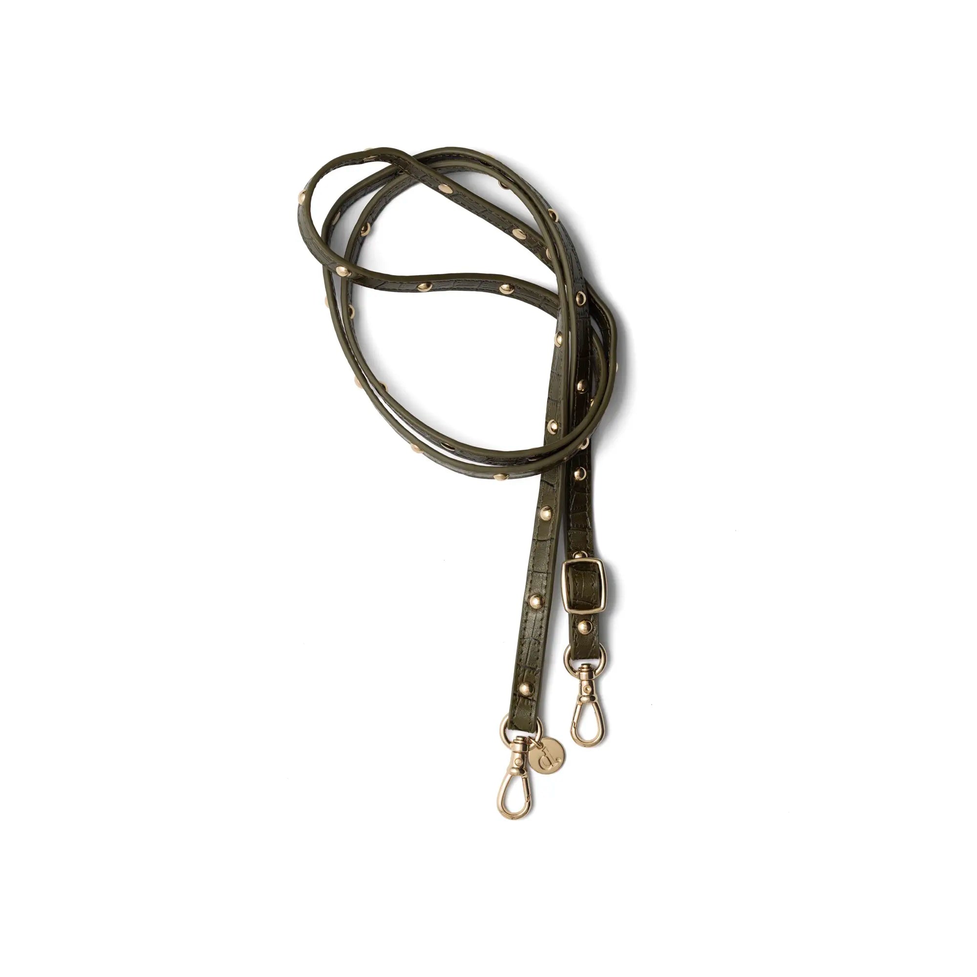 Phone strap | Slimline with Studs | Olive Green
