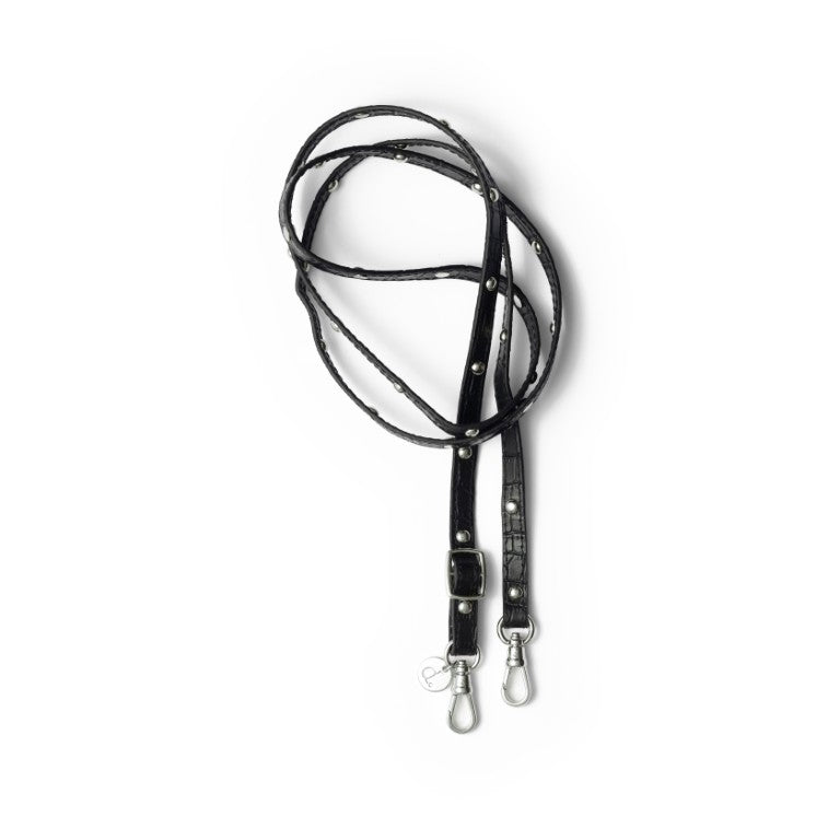 Telefoonkoord | Slimline Studs | Noir | Zilver