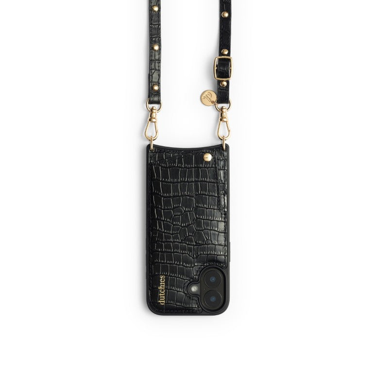 Phone Strap | Slimline Studs Gold | Noir