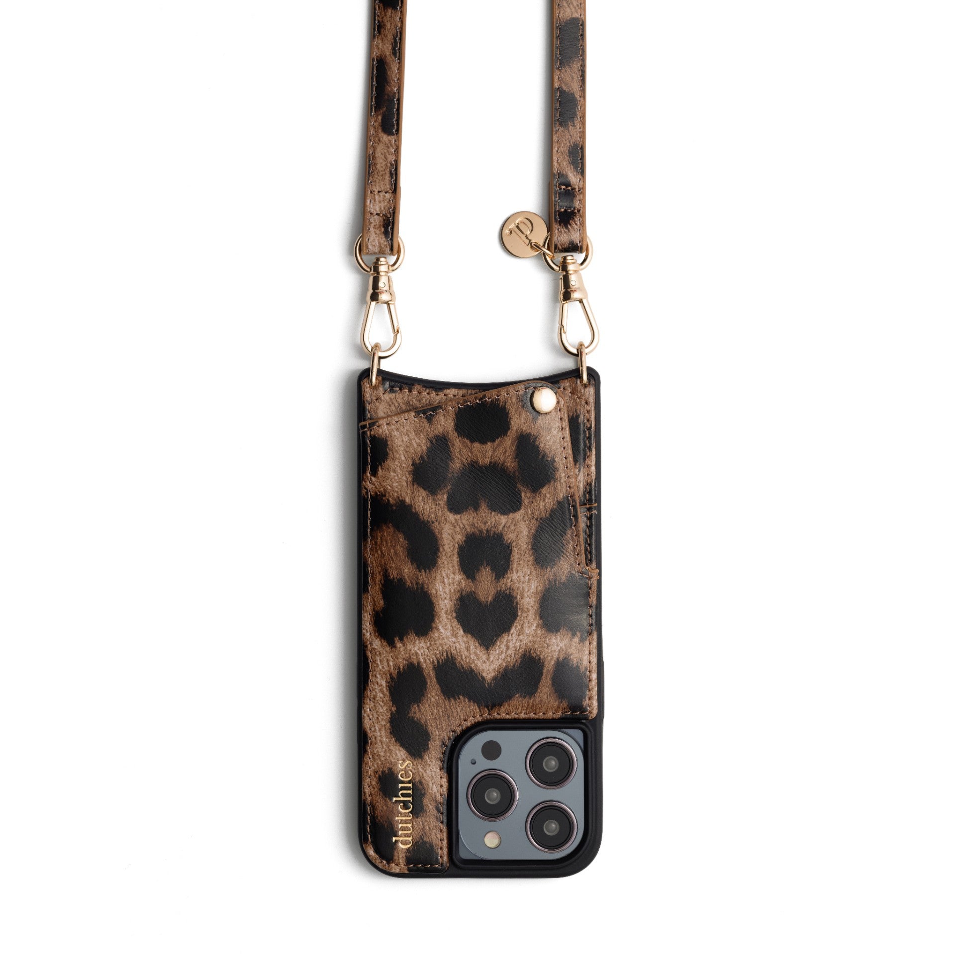 Phone charm | Slimline | Leopard - stylish leather strap phone charm with leopard print design.