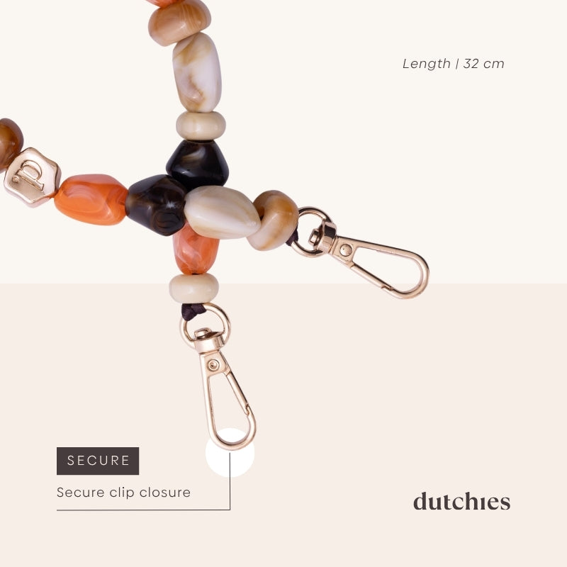 Phone Charm | Beaded | Sonia with secure clip closure and vibrant beads, perfect for enhancing your style.