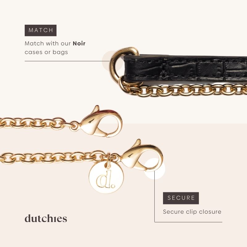 Spanish Chain Set | iPhone | Noir | Goud