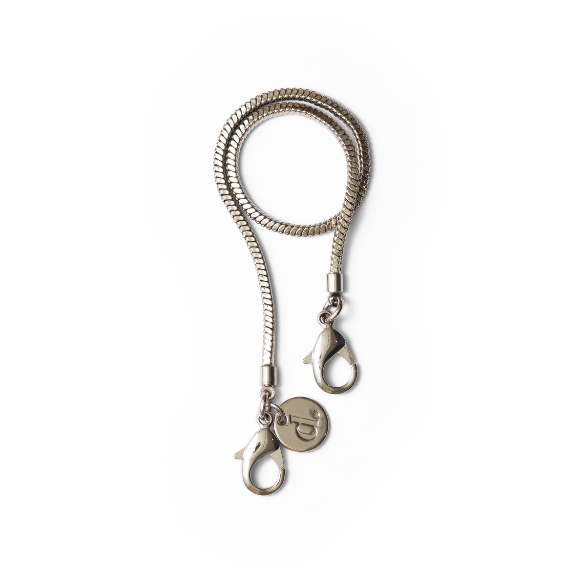 Phone Charm | Silver | Indian - elegant silver phone charm with lobster clasps, showcasing its sleek design and functionality.