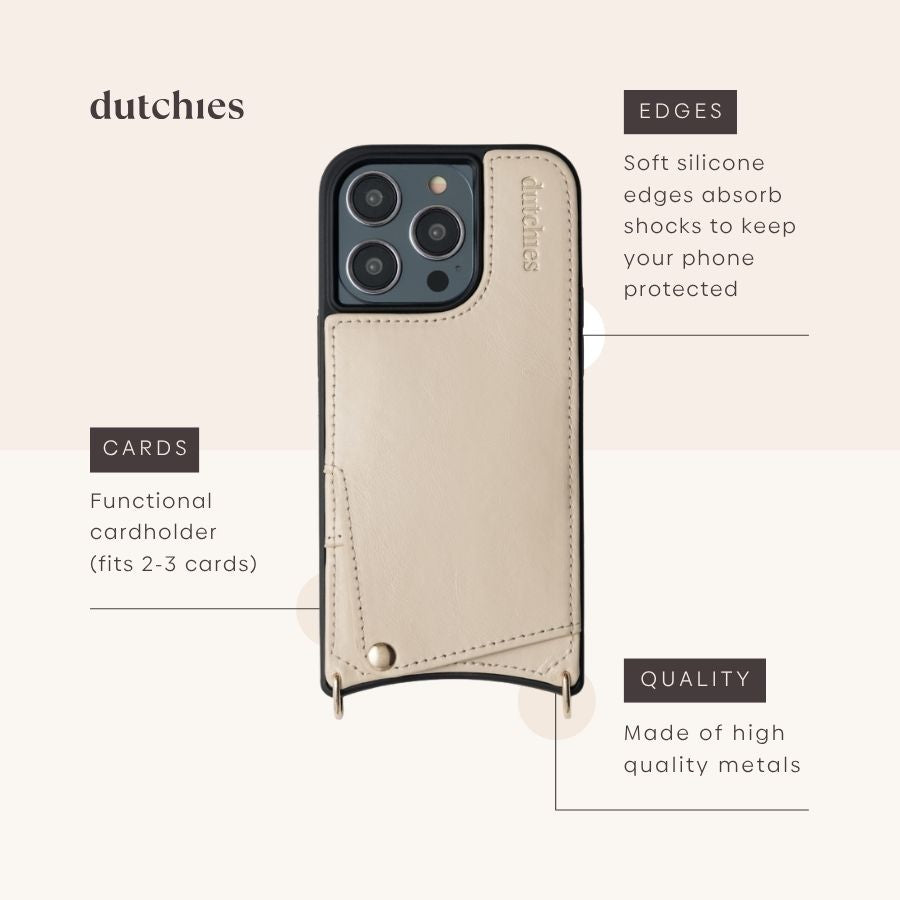 iPhone Case | Vanilla with cardholder and shock-absorbing edges by Dutchies