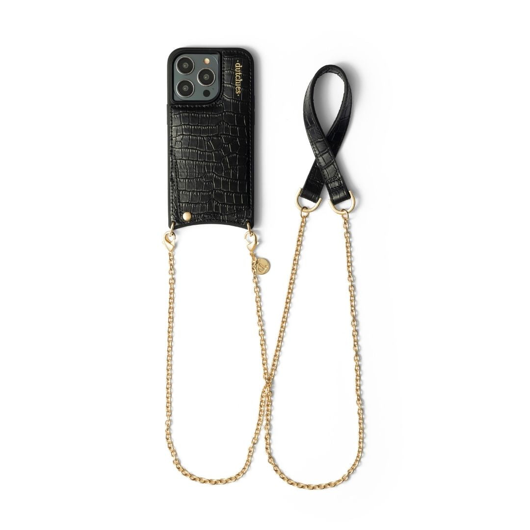 Spanish Chain Set | iPhone | Noir | Goud