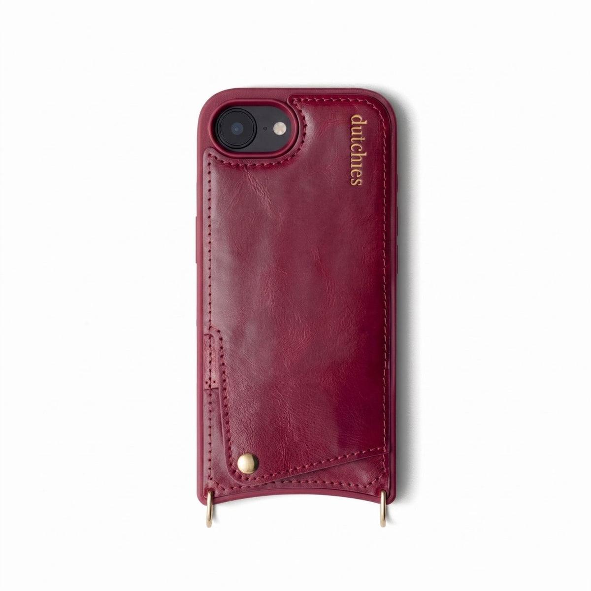 iPhone Case | Raspberry Red featuring a stylish leather cardholder from Dutchies.