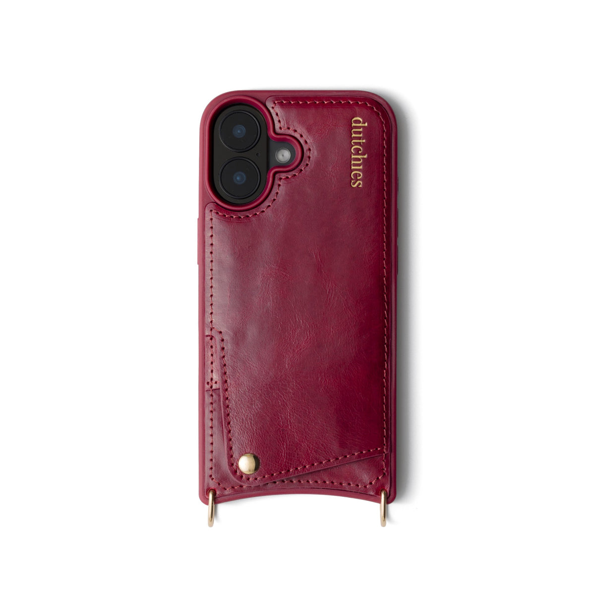 iPhone Case | Raspberry Red featuring a handcrafted leather design and cardholder for stylish protection.