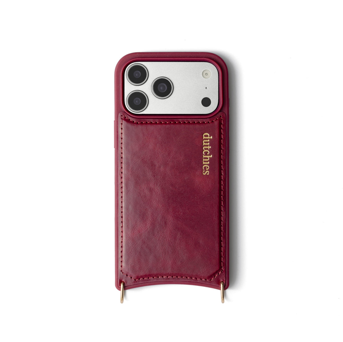 iPhone Case | MagSafe | Raspberry Red - Luxurious leather case designed for MagSafe charging in rich raspberry color.