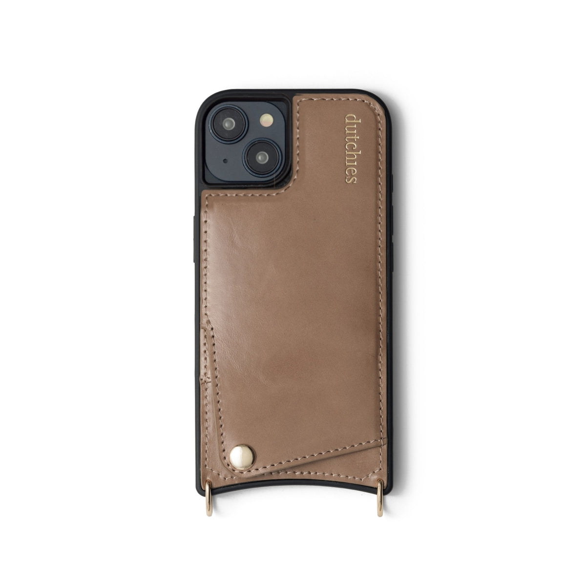 iPhone Case | Mocha handcrafted leather case with cardholder, premium finishes, and shock-absorbing edge.