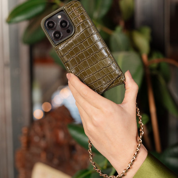 Telefoonkoord | Italian | Olive Green