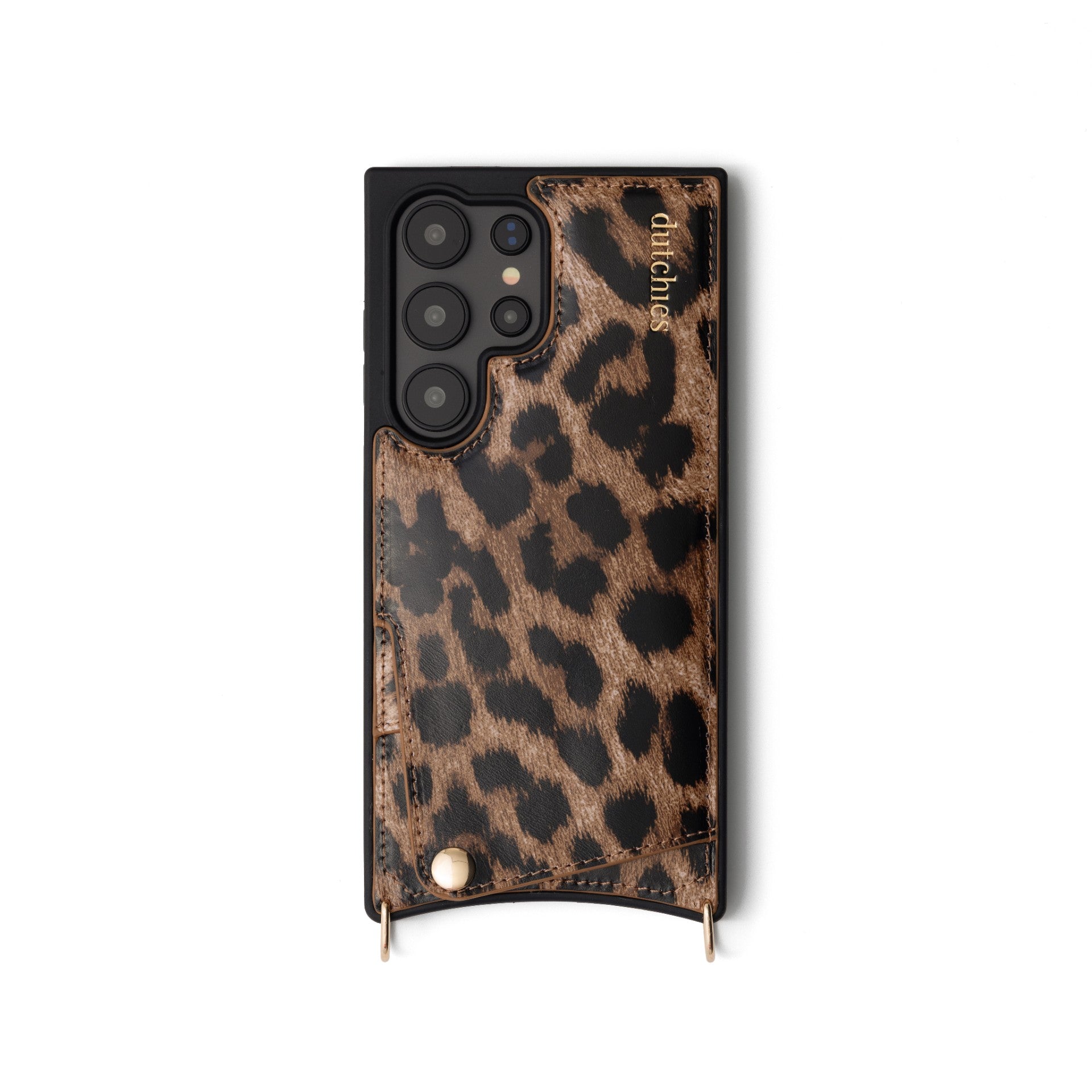 Samsung Case | Leopard with exotic leopard print, handcrafted leather, and secure cardholder.