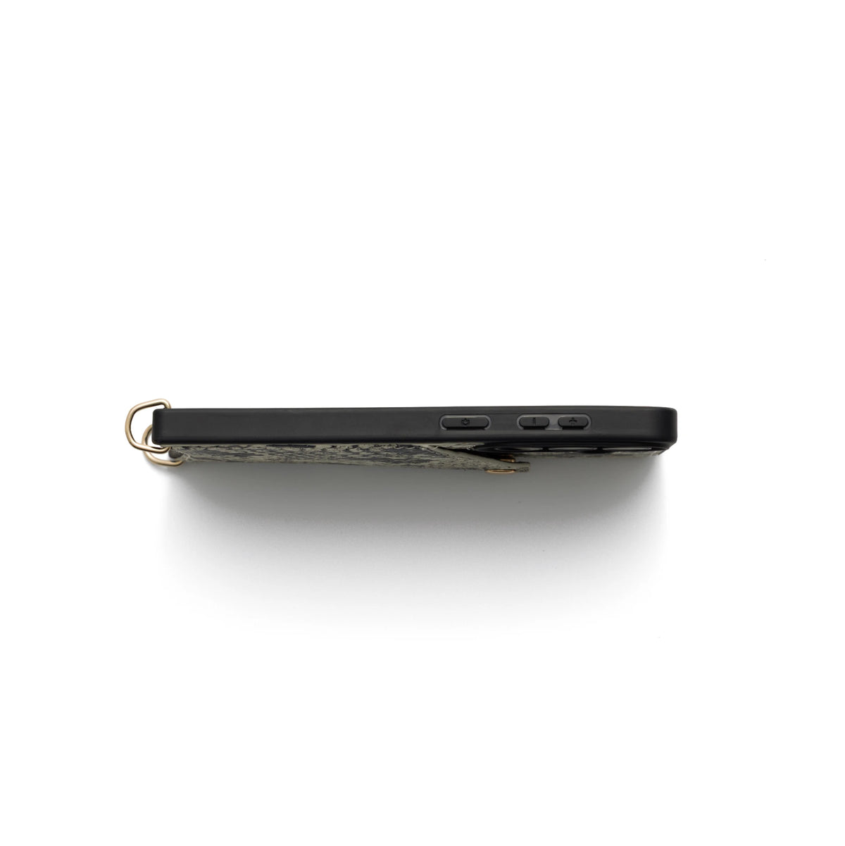 Samsung-cover | Snake - Side view showcasing genuine leather design and cardholder feature.