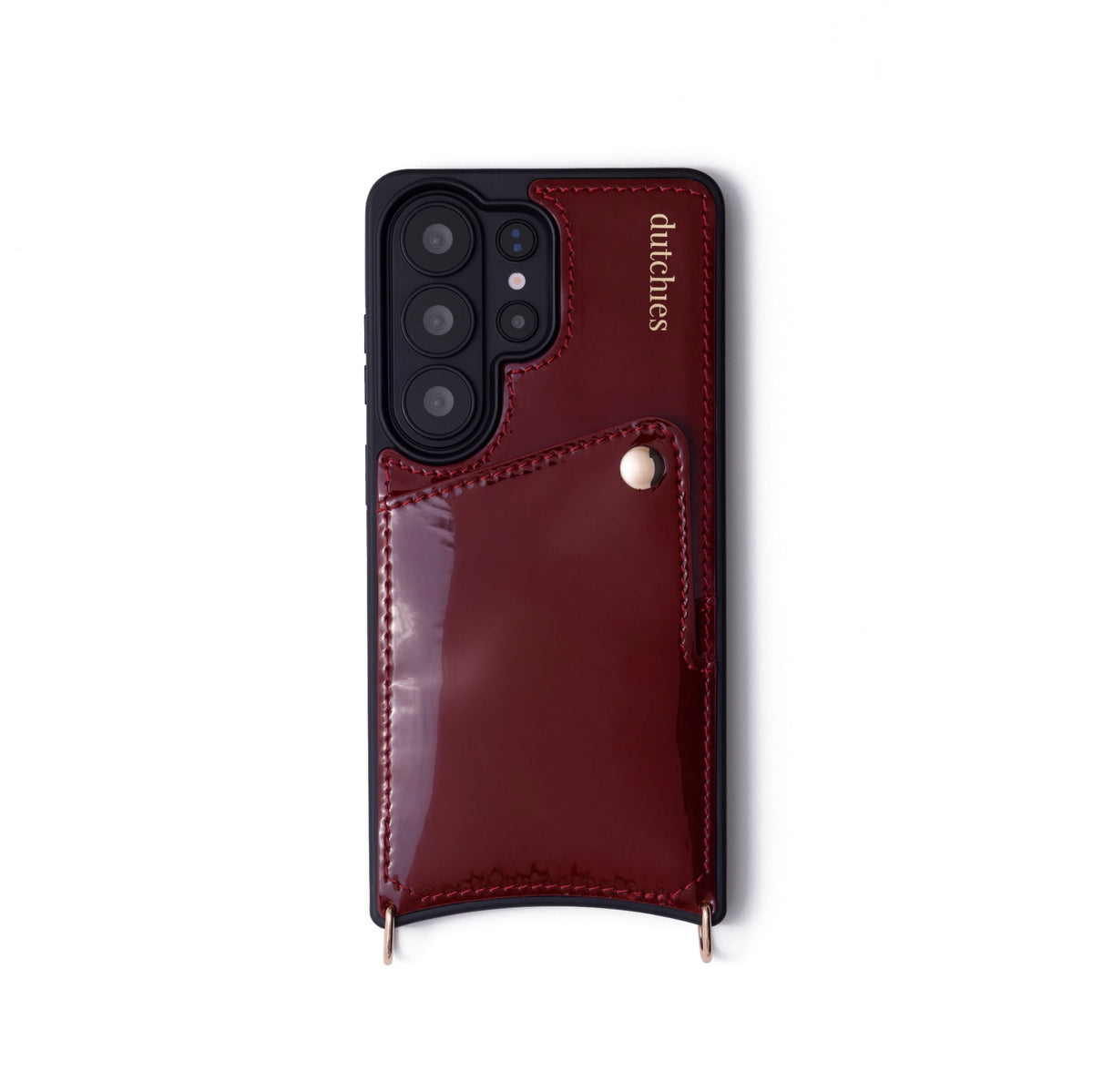 Samsung-Hülle | Gloss Red für S26 ULTRA mit stilvollem Kartenfach und echtem Leder-Finish.