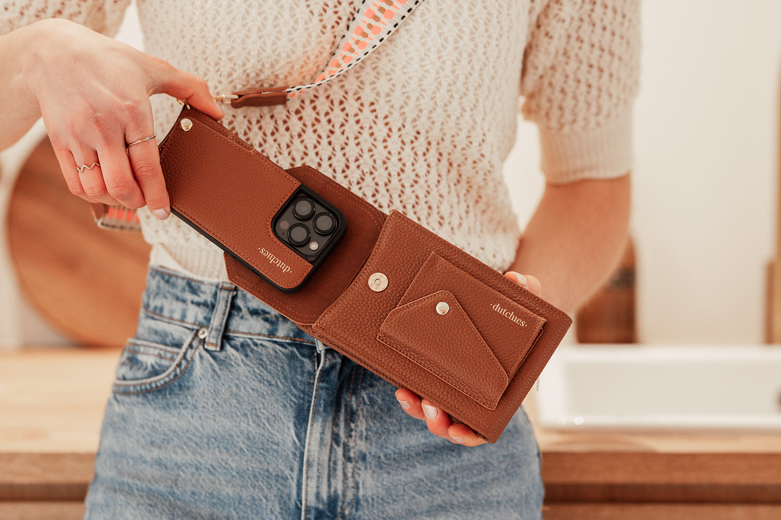 Leather phone purse best sale