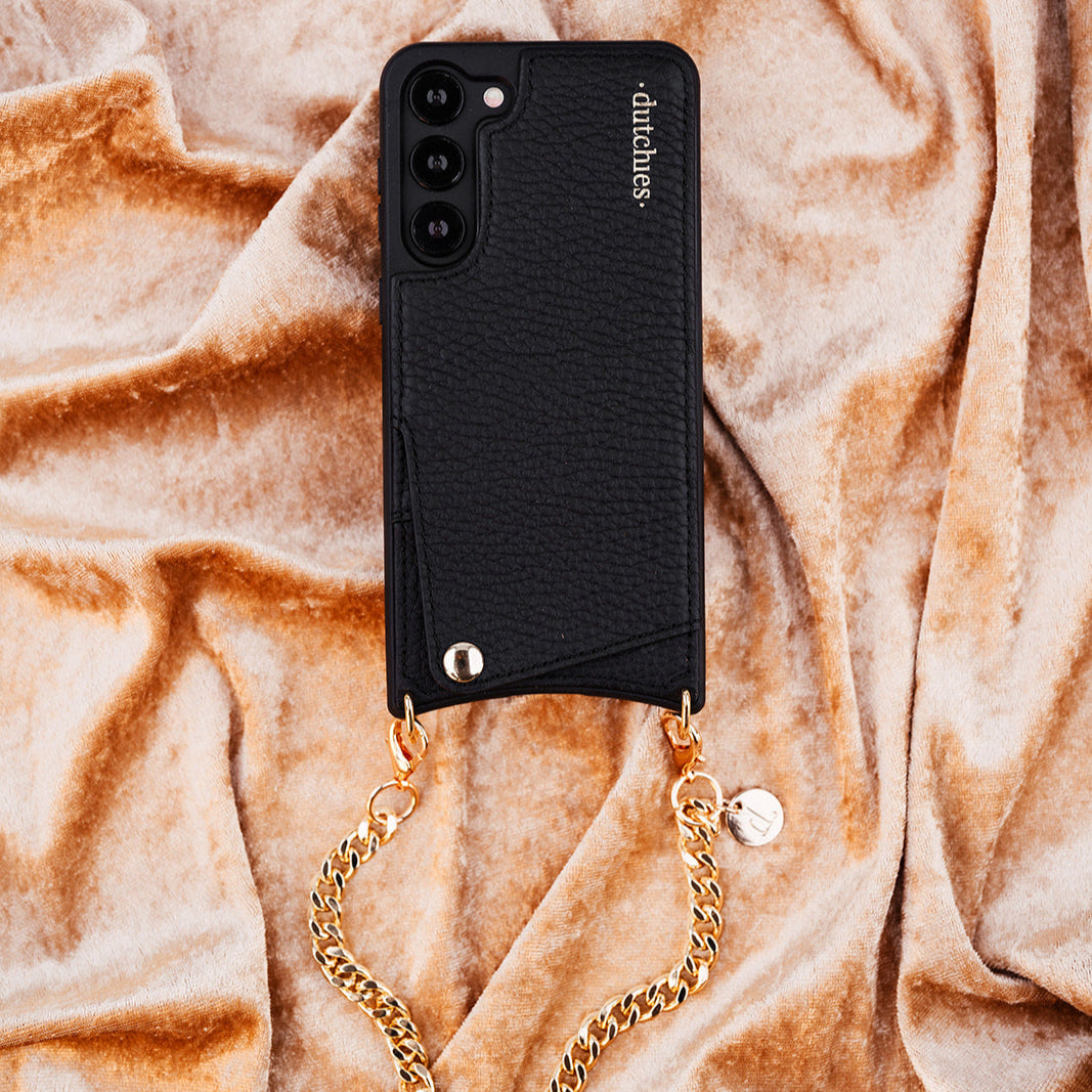Luxury Set | Samsung | Black - chic phone case with chain detail, perfect for keeping essentials stylishly organized.