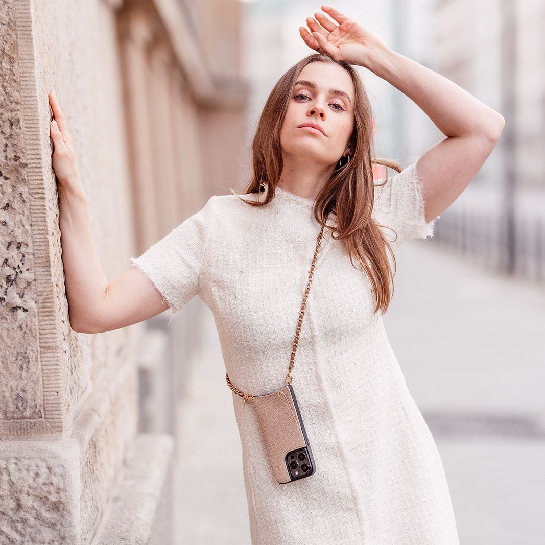 Phone Chain | Italian Bandolier (vegan leather) | Beige Sinco