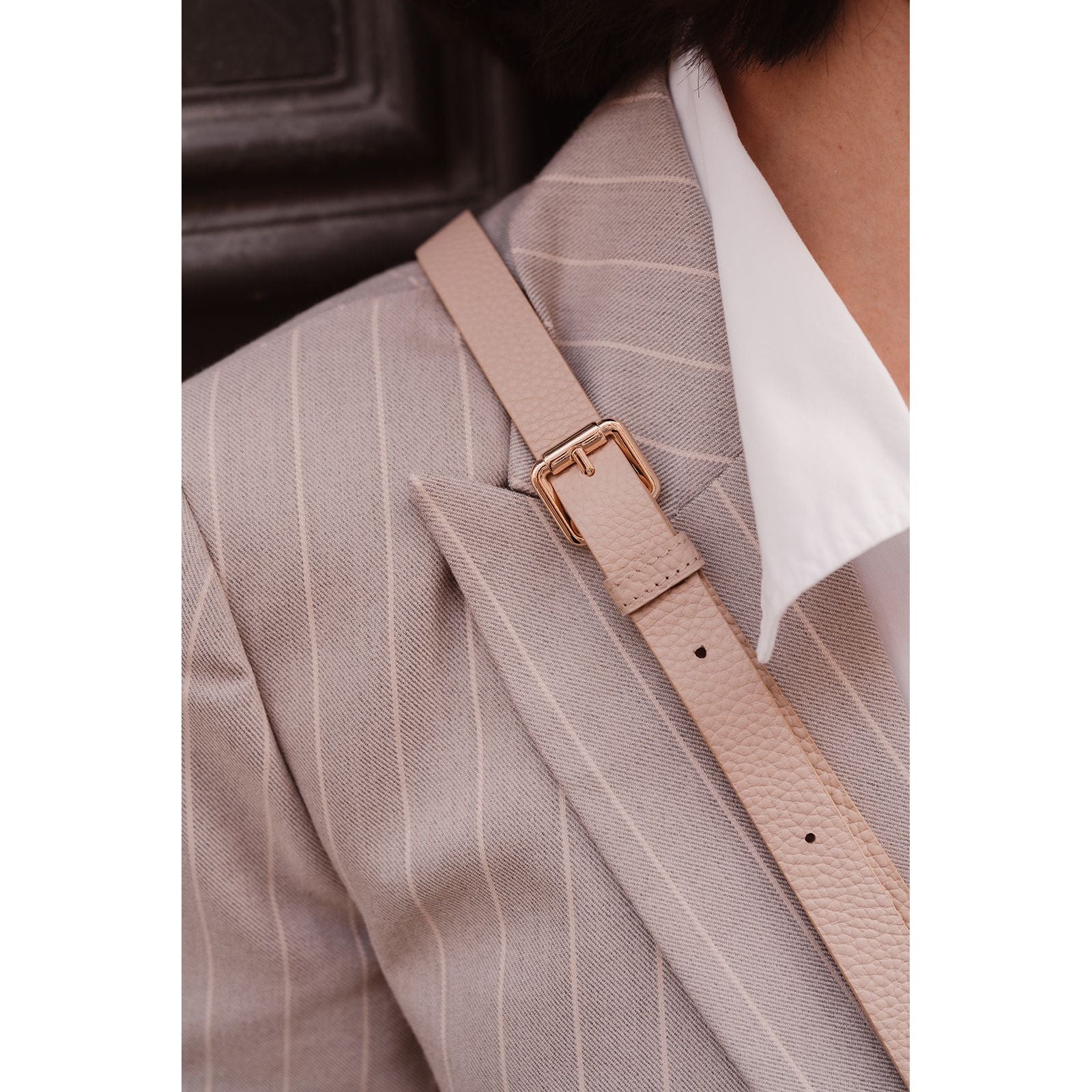 Slimline Leather Strap | Beige