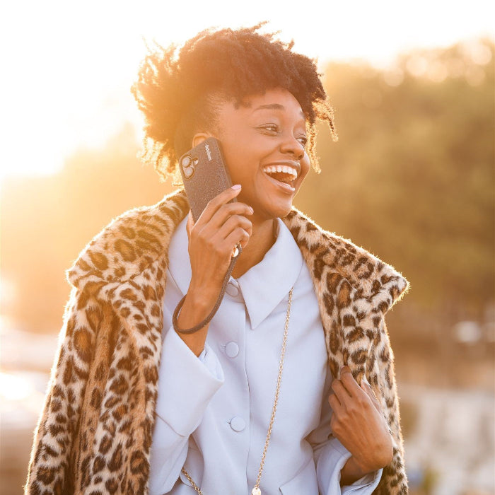 Ciondolo per telefono | Slimline | Denim Glitter