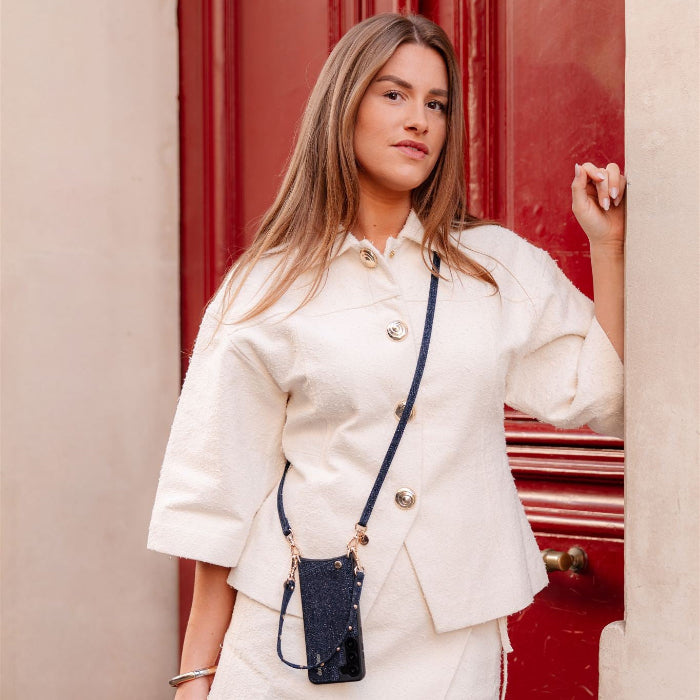 Phone strap | Slimline | Denim Glitter