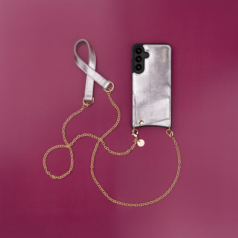 Spanish Chain Set | Samsung | Silvy - trendy phone case with chain strap for easy handsfree use and style.