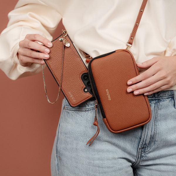Sac de téléphone ROSE | Marron