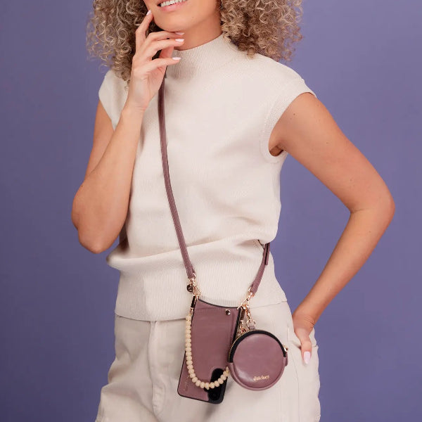 Luxury Set | Samsung | Mauve worn by a model showcasing the stylish and practical design.