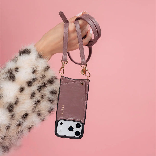 Classic set | iPhone | Mauve - Stylish mauve iPhone case and strap for a chic look.