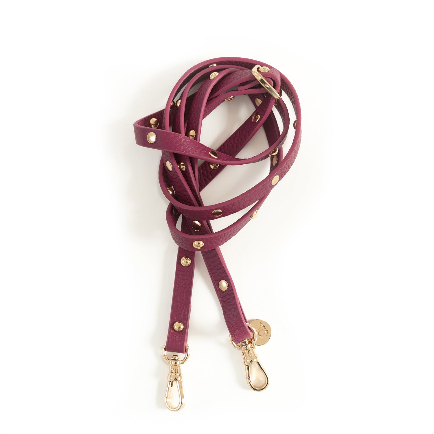 Slimline Leather Strap with gold studs | Ruby DUTCHIES